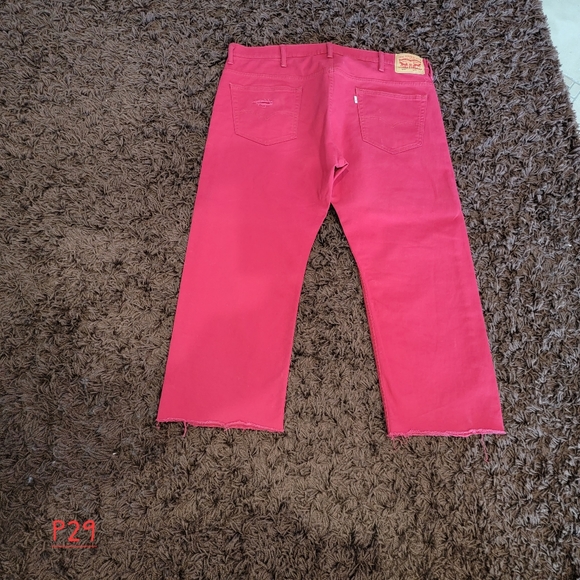 Levi's 569 Men's Zipperfly Jeans Red, with frayed bottoms. W40 L30 - Picture 2 of 10